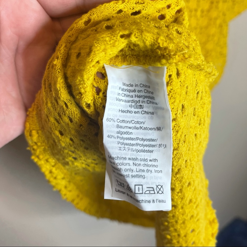 Madewell Texture & Thread Eyelet Flutter Top Yell… - image 7